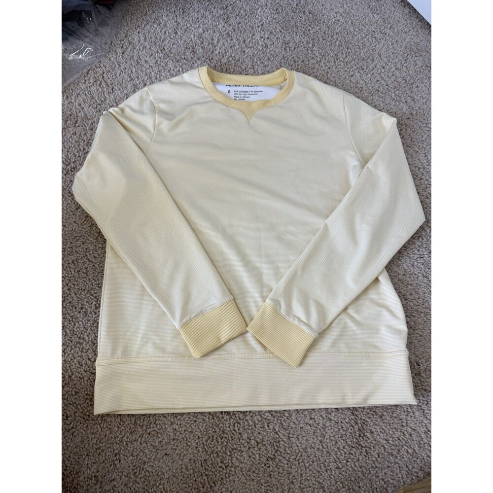 Peter Millar Women's Lemon Grove Birdie Sugar Stripe Sport Sweatshirt Size Small